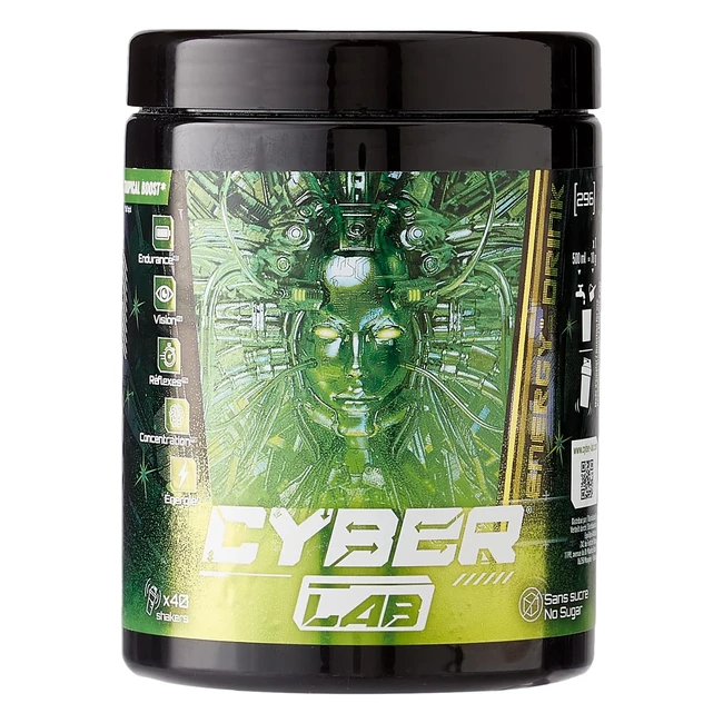 Cyberlab Bevanda Energetica 400g - Multivitaminico, Taurina, Caffeina, Magnesio - Pre Workout e Gaming Energy Drink