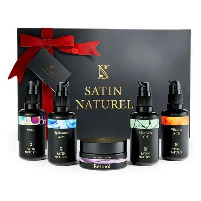 Valentines Gifts for Her - Satin Naturel Gift Set with Hyaluronic Acid Serum Vi