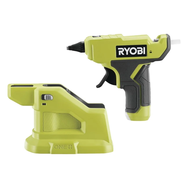 Pistolet à colle Ryobi avec station de chauffe - Batterie 18V One - Ultra compact - Chauffe en 4 min - Bâtons de colle inclus