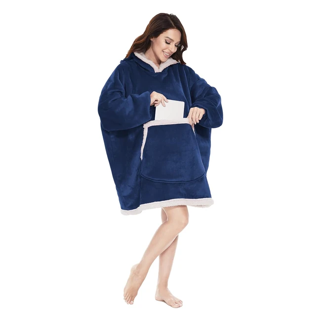 Felpa Jeffel con Cappuccio Portatile Oversize - Morbida e Calda - Taglia Unica