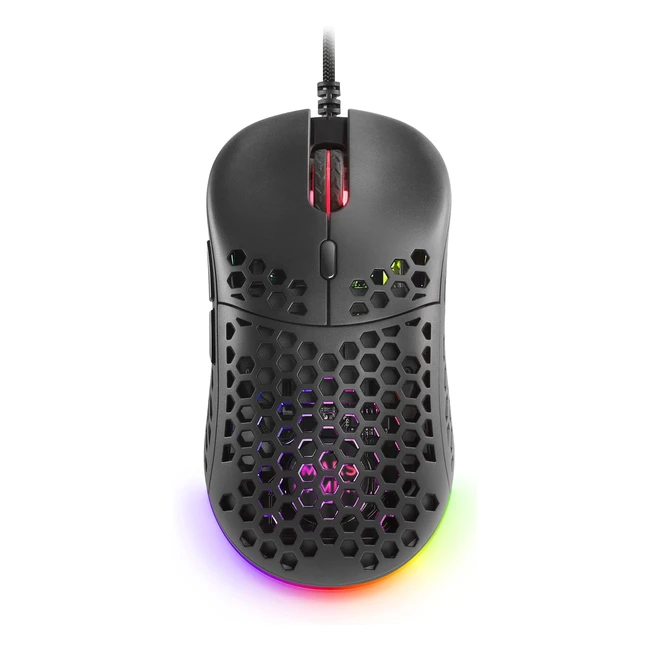 Souris Gaming MM55 Noir - Légère et Performante - 12800 DPI - Switches Mécaniques Huano