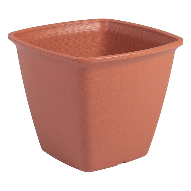 Iris Ohyama Plant Pot - 30cm Square Planter with Water Drainage System - Indoor/Outdoor - Brown
