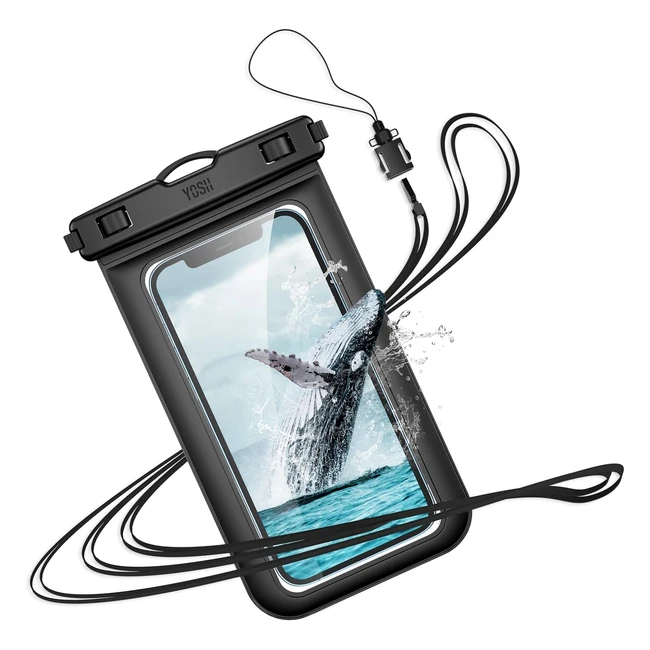 YOSH IPX8 Waterproof Phone Pouch - Swim, Snorkel, Fish - iPhone 15 14 13 12 11 Pro X Samsung S23 S22 - Up to 68