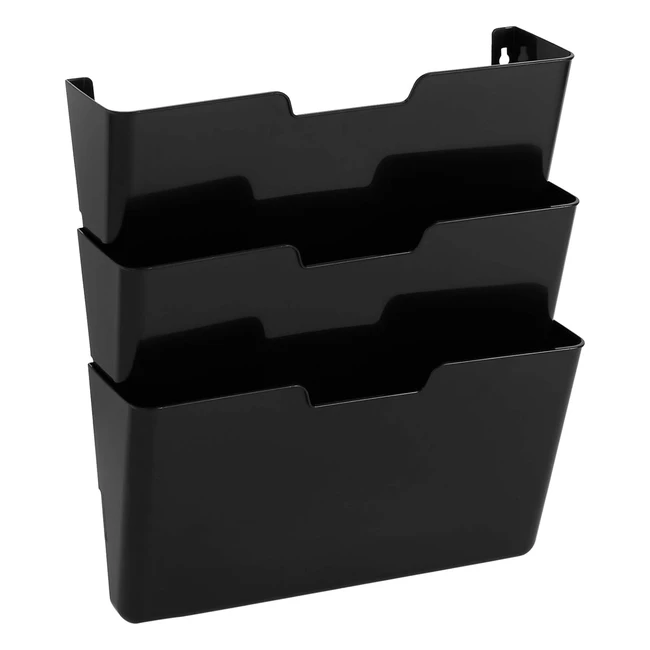 Amazon Basics Wandablagefcher hngend 3-stufig 33x38 cm Schwarz 3 Stck