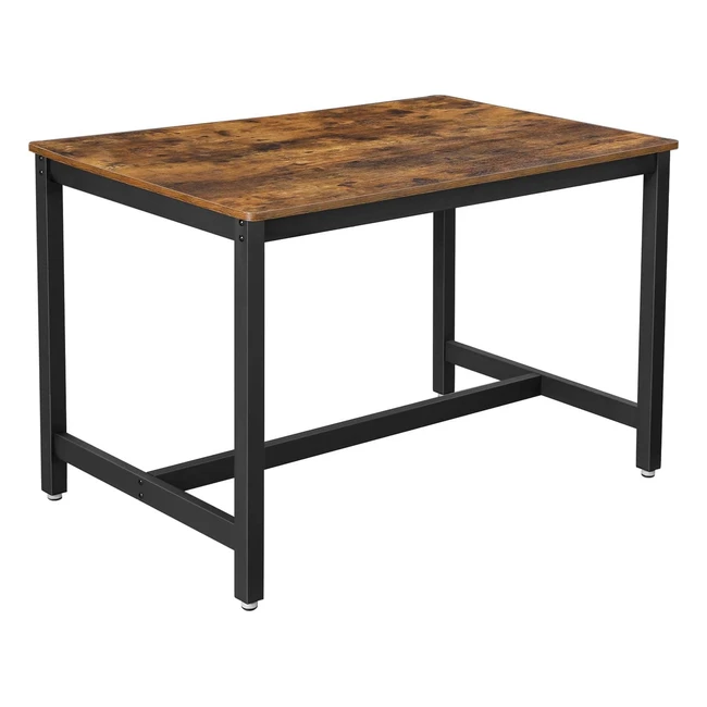 VASAGLE Table for 4 People 120x75x75cm Industrial Style Rustic BrownBlack KDT75
