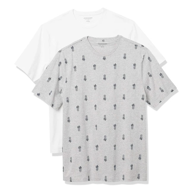Lot de 2 T-shirts ras du cou homme, manches courtes, coupe standard - Amazon Essentials