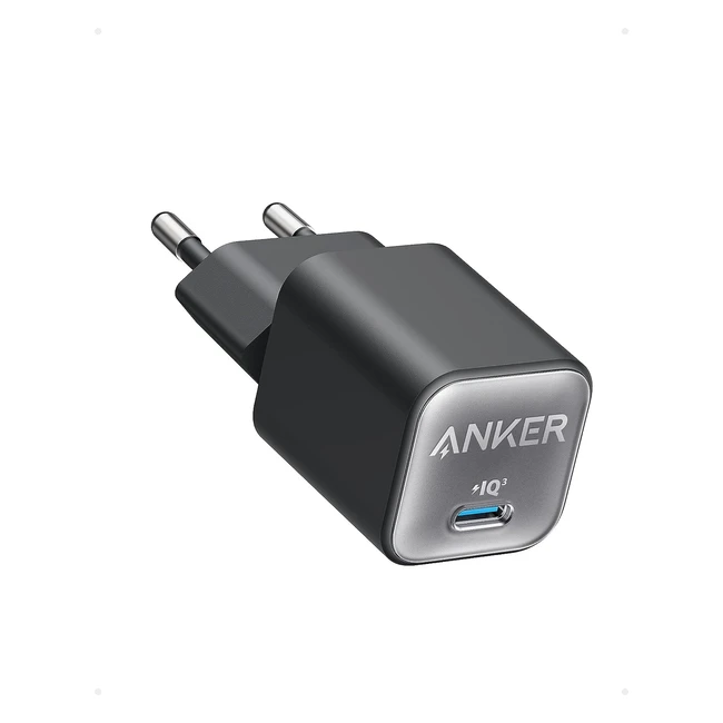 Chargeur Anker 511 Rapide Nano 3 USB-C GaN 30W PPS PIQ 30 pour iPhone 151413 Pro Max Galaxy iPad - Noir Fantôme