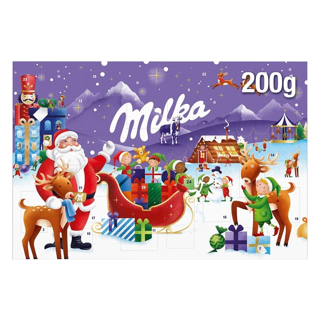 Calendario de Adviento Milka Chocolate con Leche Alpes Navidad 200g
