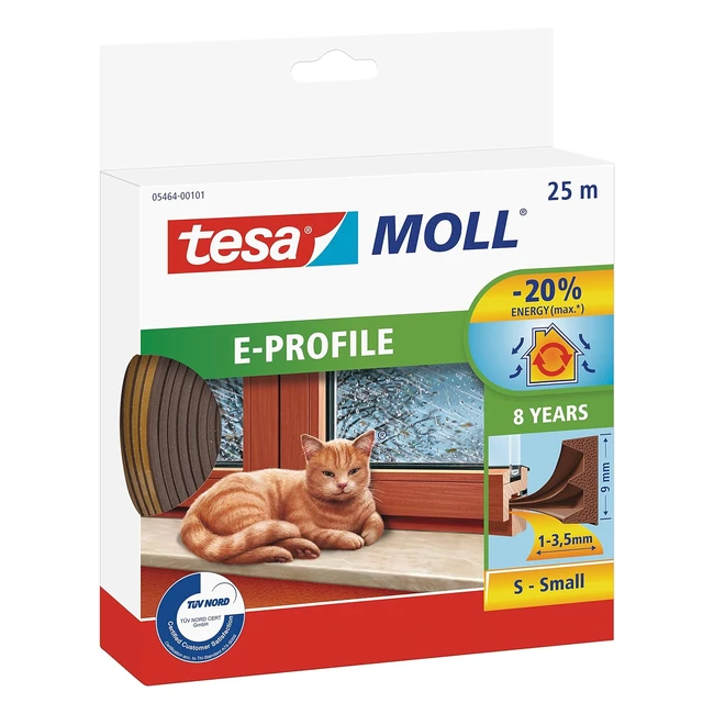 Burlete de Caucho Autoadhesivo Tesamoll Perfil E - Marrón