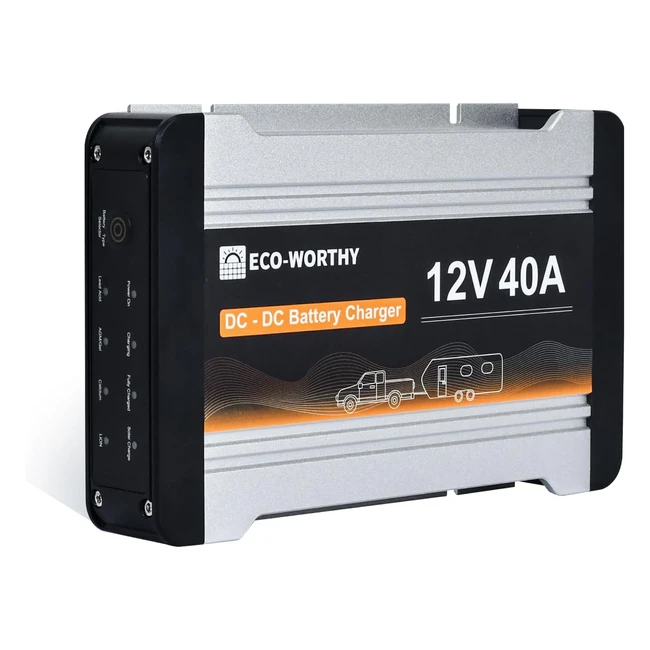 Ecoworthy 12V 40A DC to DC MPPT Battery Charger | Fast Charging for Lithium, Gel, AGM Batteries