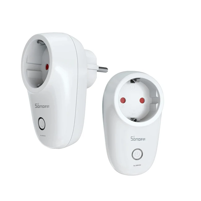 Enchufe Inteligente Wifi Sonoff S26R2TPF 2Pcs - Control Remoto y Programación Horaria - Compatible con Alexa y Google Home - Certificado CE