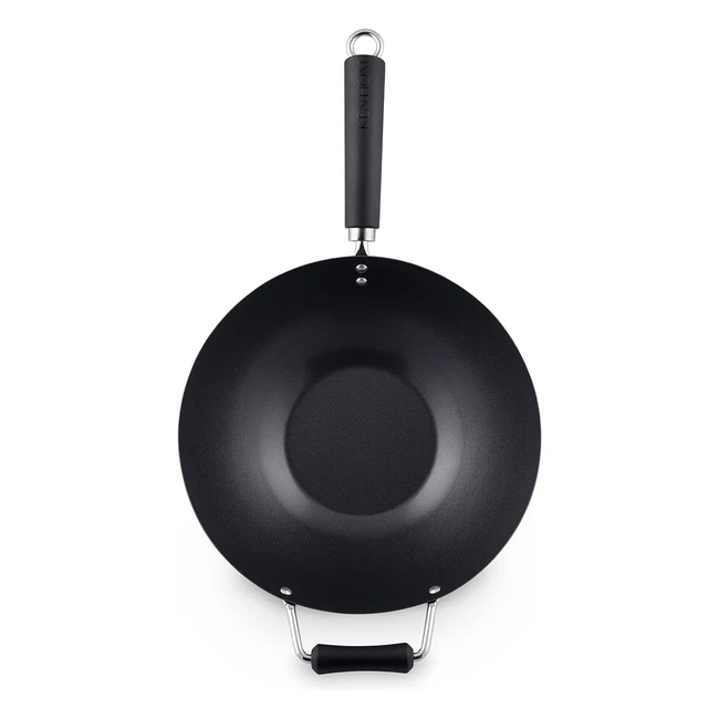 Wok Ken Hom KH431001 31cm - Acero al Carbono Antiadherente - Excelencia en Cocina - Inducción