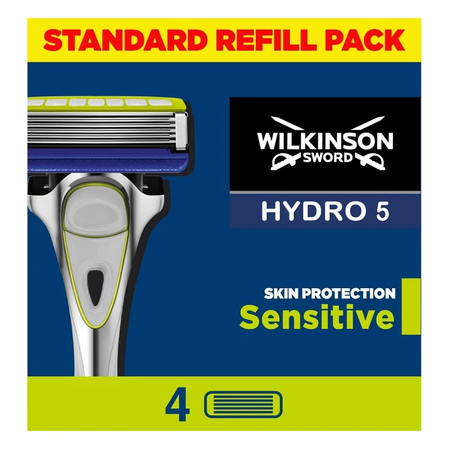 Wilkinson Sword Hydro 5 Skin Protection Sensitive Razor for Men - Pack of 4 Refi