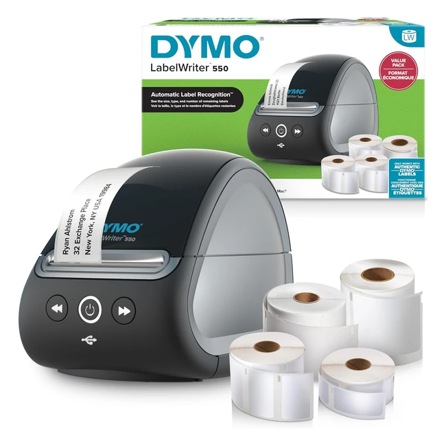 DYMO LabelWriter 550 - Stampante di etichette con stampa termica diretta - Riconoscimento automatico delle etichette
