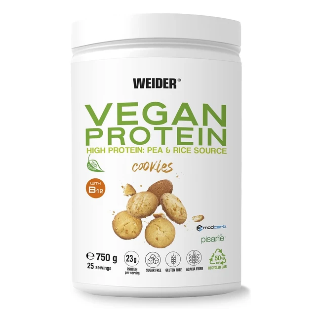 Weider Vegan Protein 750g - Gusto Cookies - Proteine Vegane - 23gdose - Isolate