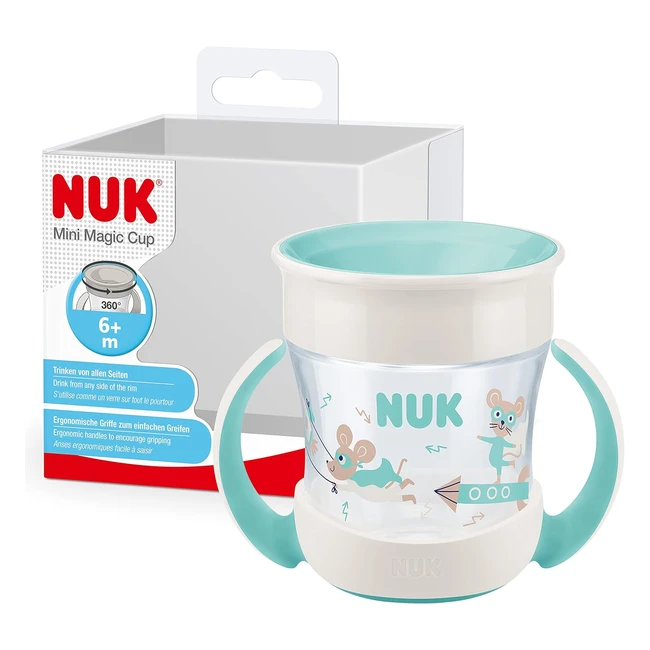 Tasse antifuite NUK Mini Magic Cup 360 6 mois poignes ergonomiques sans bi