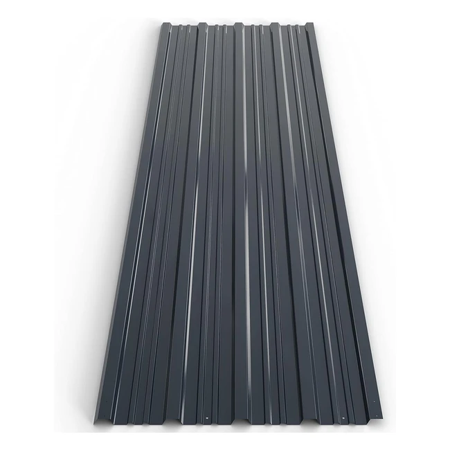 12x plaques tles profiles anthracite 129x46cm - rsistantes intempries - 