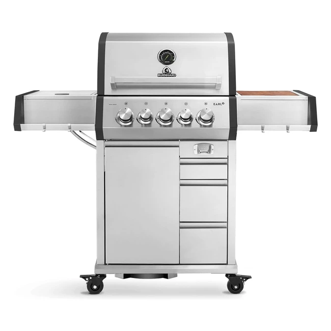 Burnhard Earl 3-Brenner Gasgrill inkl Heckbrenner und Gusseisen Grillrost