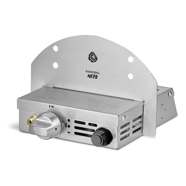 Burnhard Gasmodul für Outdoor Pizzaofen Nero Edelstahl - 4 kW - Kompatibel mit 5 kg, 8 kg und 11 kg Gasflasche