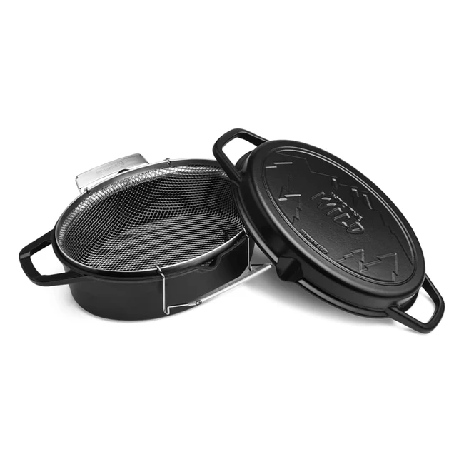 Burnhard Gussbrter mit Edelstahl-Fritteuse ovale Bratpfanne mit Grillstreifen