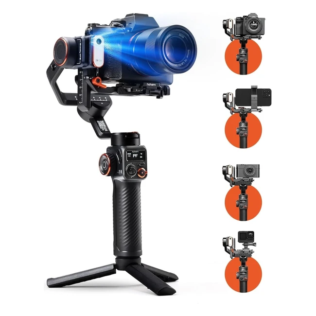 Hohem iSteady MT2 Kit - Stabilizzatore per Fotocamera Mirrorless - Canon Sony Panasonic Nikon Fujifilm - 3 Assi - Carico Utile 12kg - Tracker AI - Luce di Riempimento - Magnetico