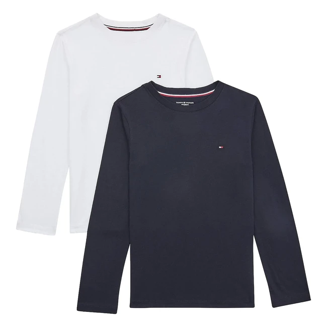 Maglietta Tommy Hilfiger Bambino - Confezione da 2 - Cotone - Maniche Lunghe