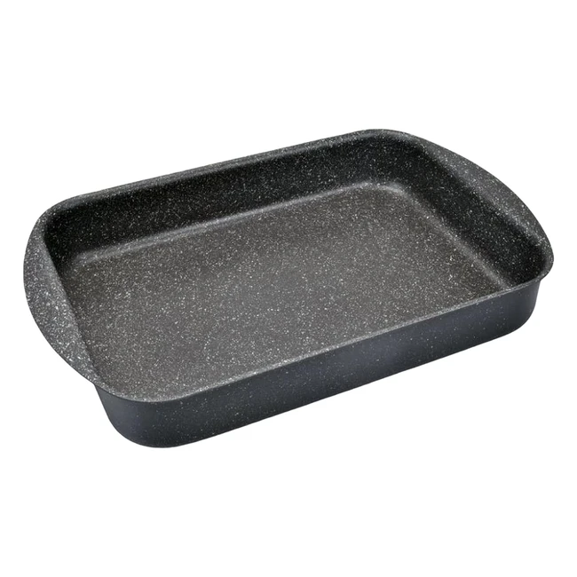 Lasagnera Etna in Alluminio Antiaderente Effetto Pietra Nero 35x25 cm