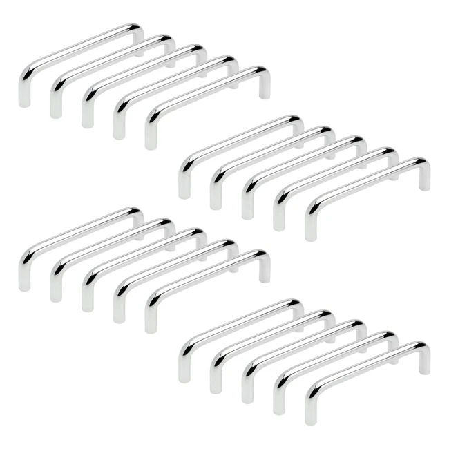 Maniglia per mobile Emuca 9163311 - Diametro 8mm - Cromato - Set di 20