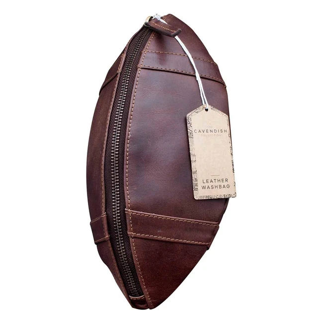 Trousse da toilette uomo in pelle marrone - American Calcio