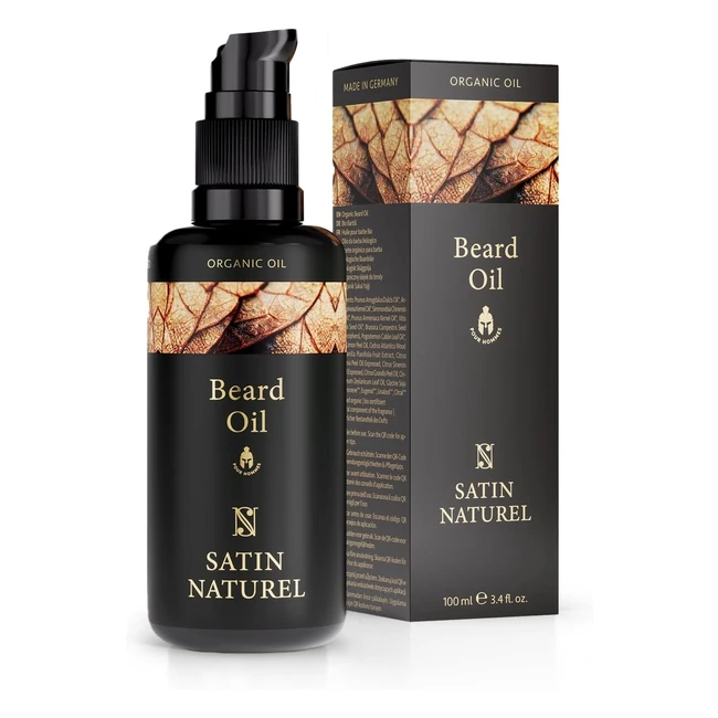 Organic Beard Oil for Men 100ml - Pure Argan  Almond Oil with Vitamin E - Beard