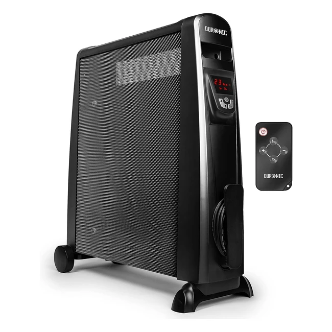 Duronic Heater HV102 - Oil Free Electric Mica Panels - 2.5kW Radiant & Convection Convector - Remote Control - Black
