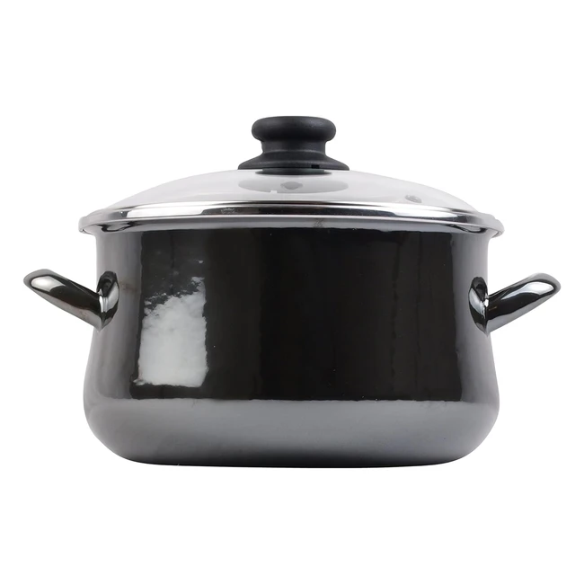 Pentola Megafesa Glass con Coperchio - Diametro 20 cm - Nero Crystal