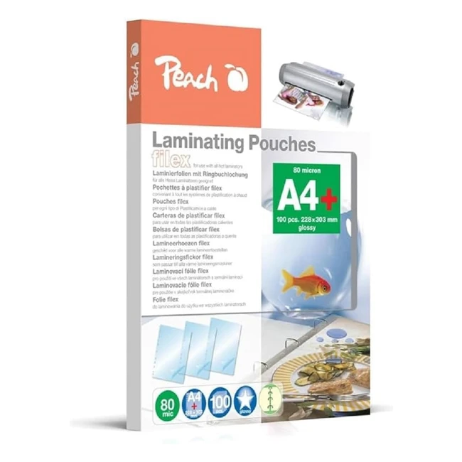 Pellicole per plastificatrice Peach SPP58021 A4 80 mic lucide - 100 pezzi