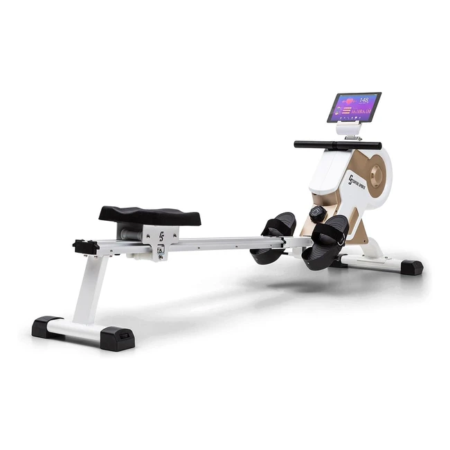 Rameur d'appartement professionnel Capital Sports Stream M1 - Résistance magnétique 8 niveaux - Rail en aluminium 105 cm