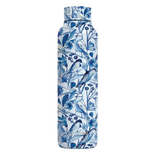 Botella de agua Quokka de porcelana sólida 630 ml, acero inoxidable sin BPA, doble pared, mantiene el frío y el calor