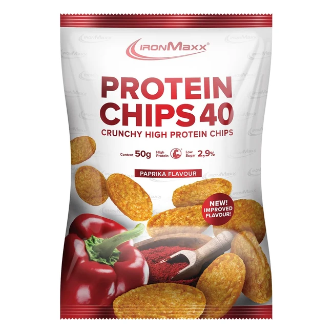 IronMaxx Protein Chips 40 - Patatas Fritas Proteicas - Alto Contenido en Prote