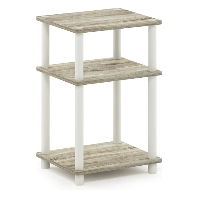 Mesa Auxiliar Furinno de Madera de Roble Sonoma - 3 Niveles - Diseño Moderno