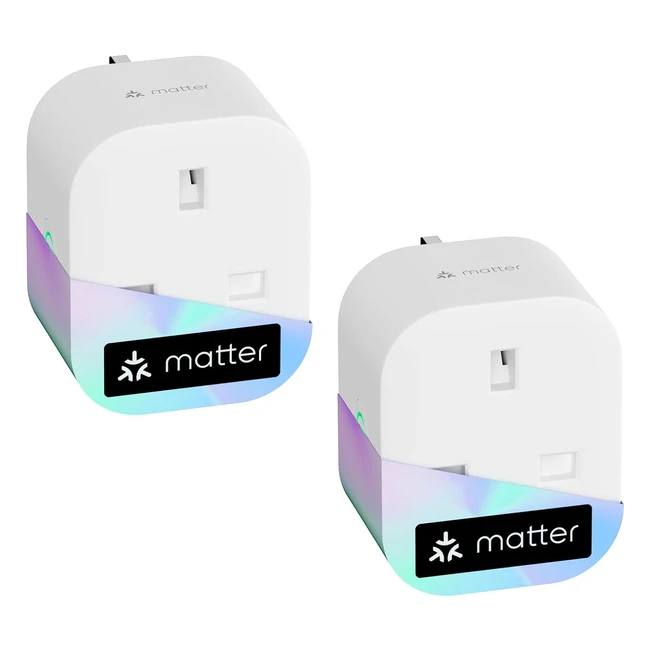 meross Matter Smart Plug Mini - Energy Monitoring, Voice Control - 2 Packs