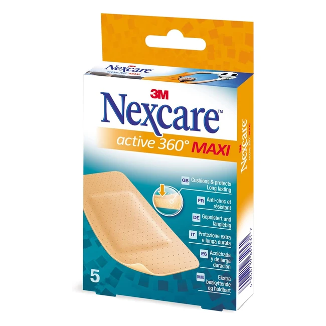 Vendaje Nexcare Flexible Foam Maxi Active 50 mm x 101 mm 5 Pack - Transpirable y