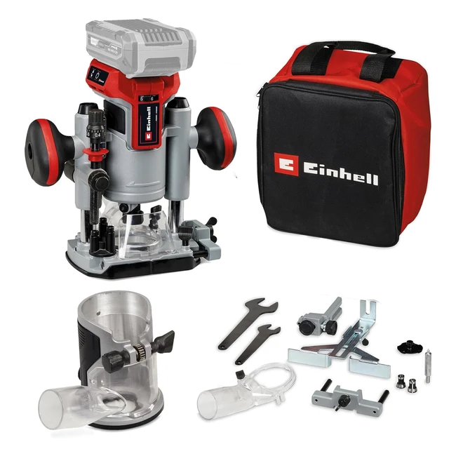 Einhell Professional Akkuoberfräsenkantenfräsenset TPRO 18 Set LI BLSolo Power XChange 18V Brushless Frästiefenfeineinstellung inkl. Zubehörtasche
