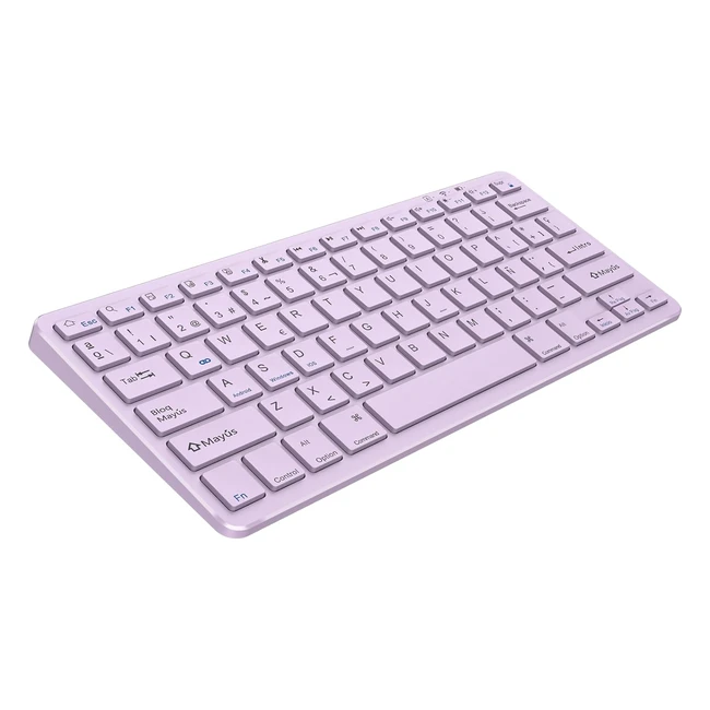 Teclado Bluetooth para iPad - Compatible con iPad 10.2/11/12.9, iPad Air/Mini, iPhone - Teclado Inalámbrico Bluetooth para Windows/iOS/Android - Púrpura