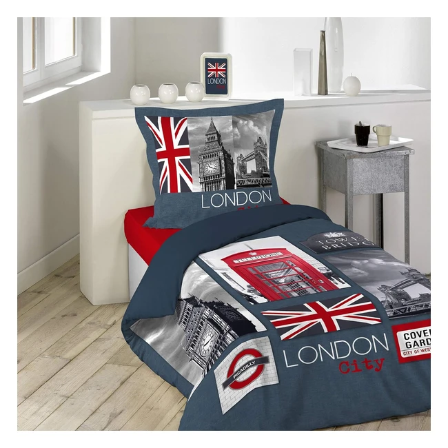 Set Copripiumino Singolo City Dog Cotone Multicolore 140x200 cm - Douceur dInt