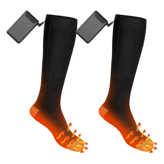 Chaussettes Chauffantes Hommes Femmes - Batterie Rechargeable 4000mAh - Chaleur 