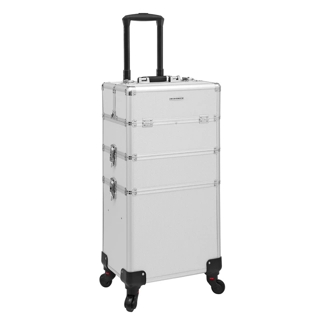 Songmics Mallette Maquillage 4in1 Trolley Aluminium Box - Großer Stauraum, Robuster Griff, Leicht zu Reinigen