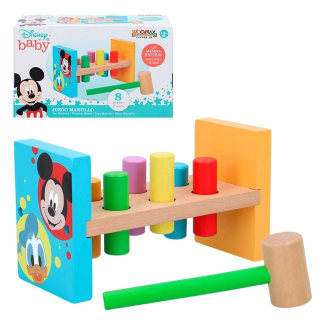 Disney Jouet en Bois Marteau Enfant 1-2 Ans - Jeu Educatif Montessori
