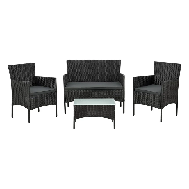 Polyrattan Sitzgruppe Fort Myers 4 Personen 2er Sofa 2 Sthle Tisch wetterf