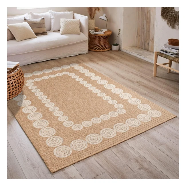 Tapis Nature Nazar 60x90 cm - Aspect Jute - Salon Chambre Couloirs - Couleur Naturelle 8868 Blanc