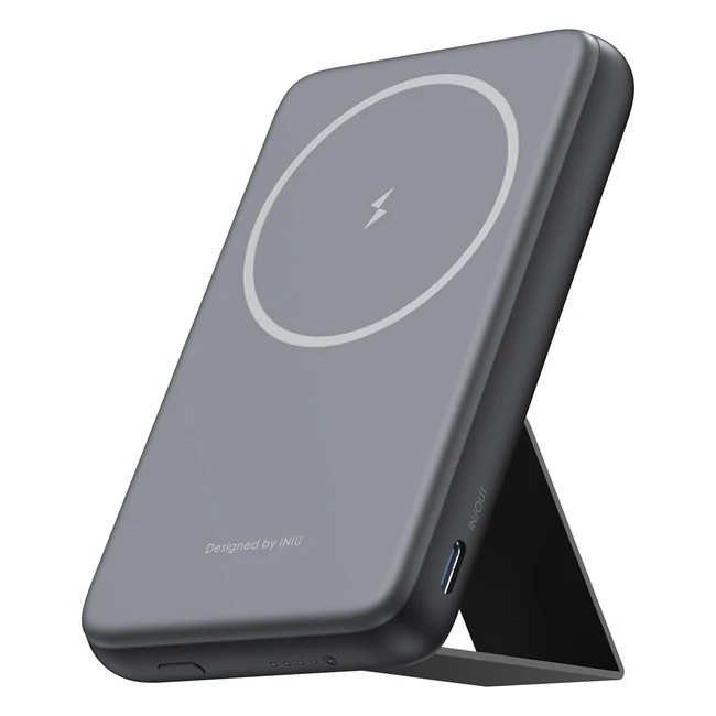 Batterie Externe Magnétique INIU 20W 6000mAh Charge Rapide USB-C In/Out Power Bank pour iPhone - Réf. 15 14 13 12 Pro Max Mini et Magsafe Case