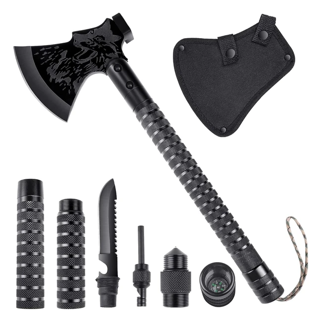 Hacha de Supervivencia 10 en 1 - Japaknives - Ref. 1234 - ¡Corta, rompe y talla en bruto!