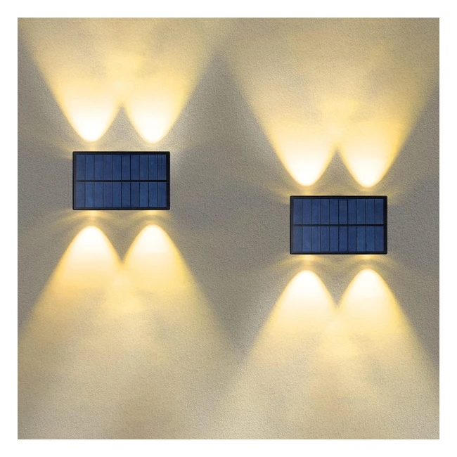 Lámparas solares exteriores Yohayo, seguridad y eficiencia, 2 modos de iluminación, impermeable IP54, blanco cálido